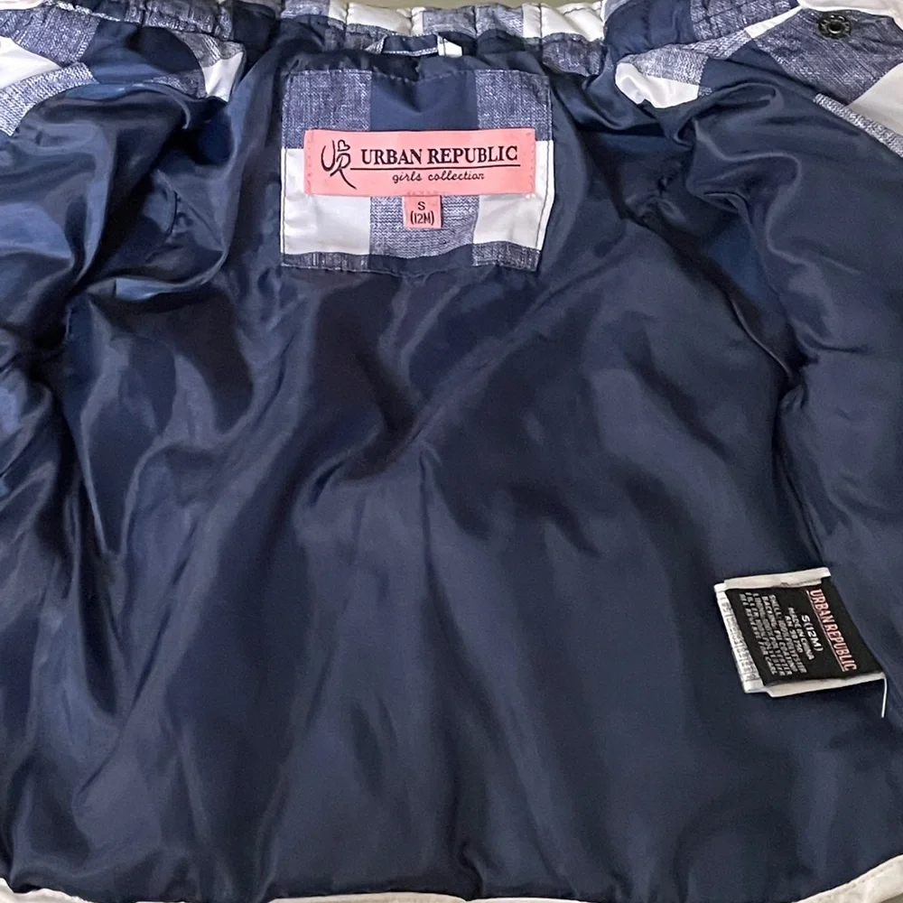 Urban Republic Girls check quilted jacket 12 M